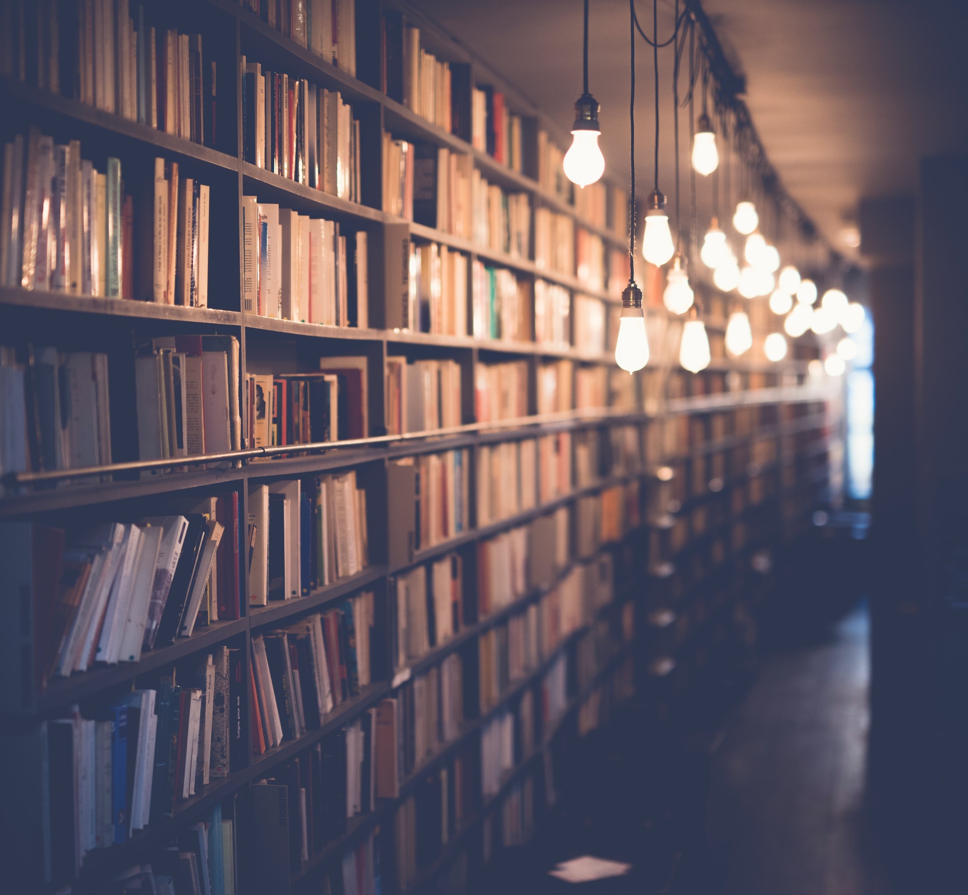 Library with lights